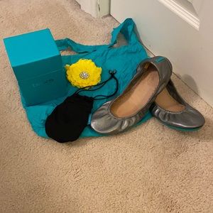 Metallic Pewter Tieks - barely worn!